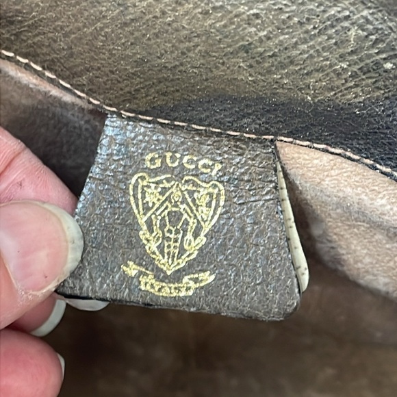 Vintage Gucci Monogram GG Supreme Canvas Leather Clutch Wristlet Bag Hinge - Picture 15 of 17